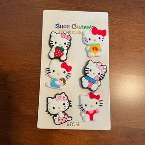 Hello Kitty Shoe Charms. 6 Piece Set. New